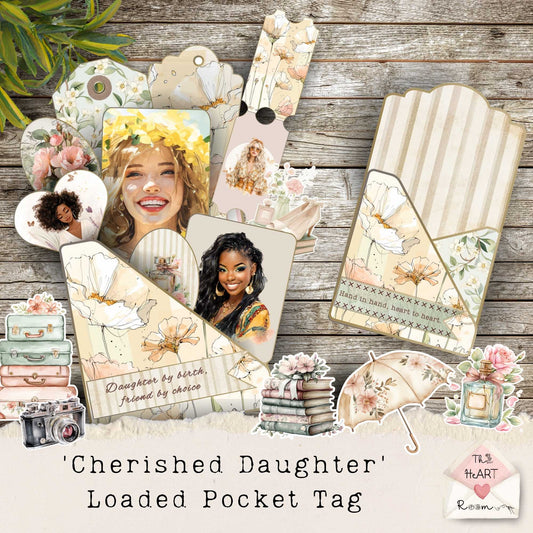 Cherished Daughter Pocket Tag
