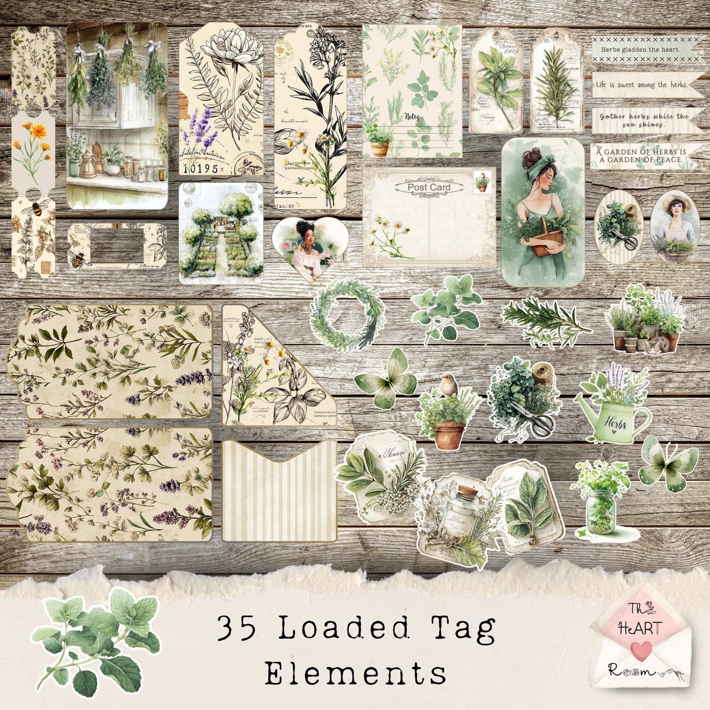 The Herb Garden Pocket Tag